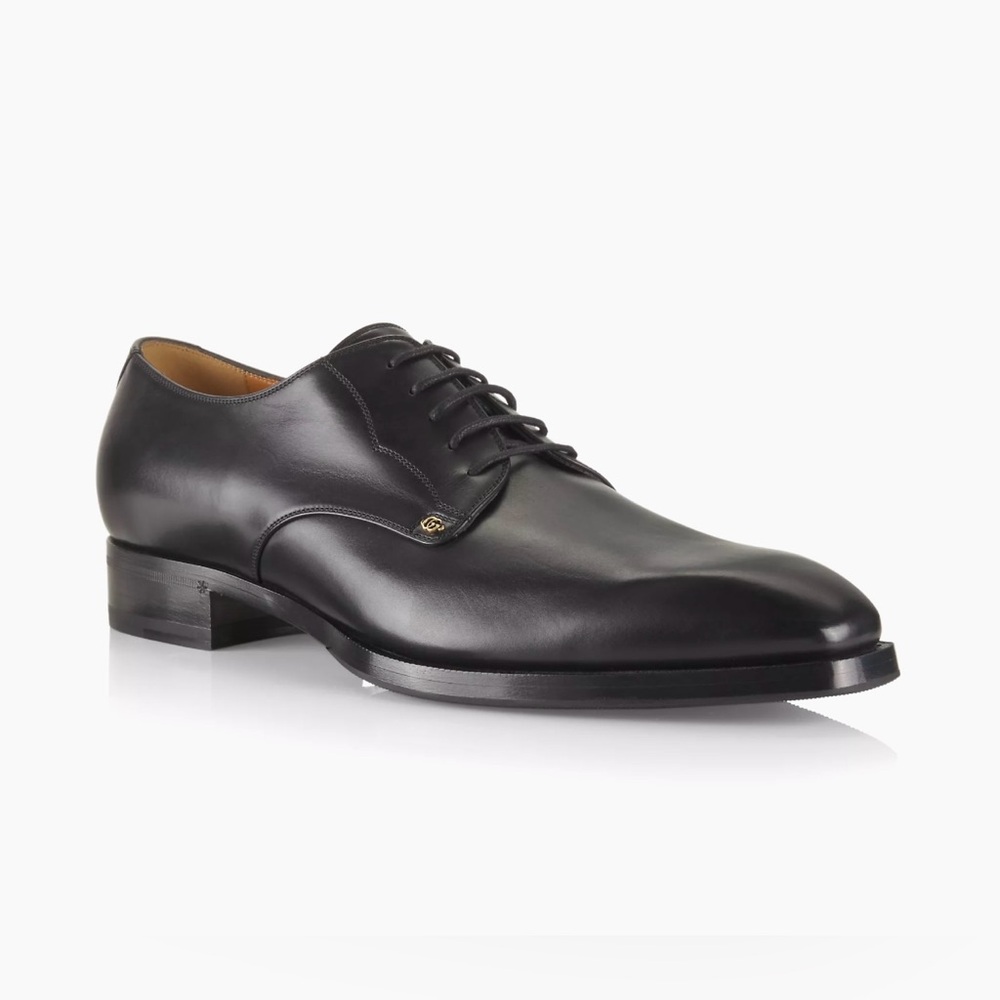 GUCCI Black Leather Lace-Up Oxfords Men’s Shoes